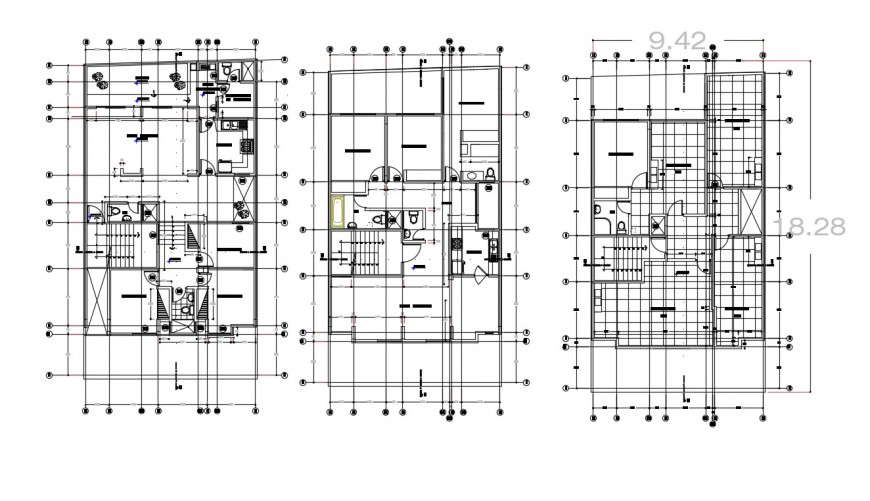 Housing 5 department autocad software - Cadbull