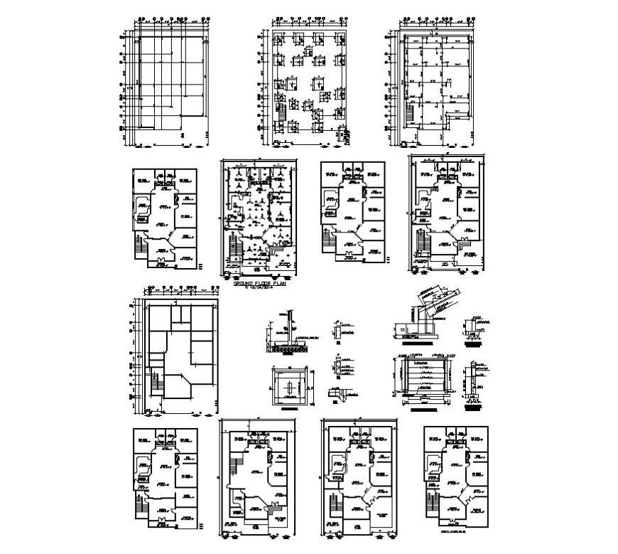 Housing Plan And Foundations Detail 2d View CAD Structural Block Layout 