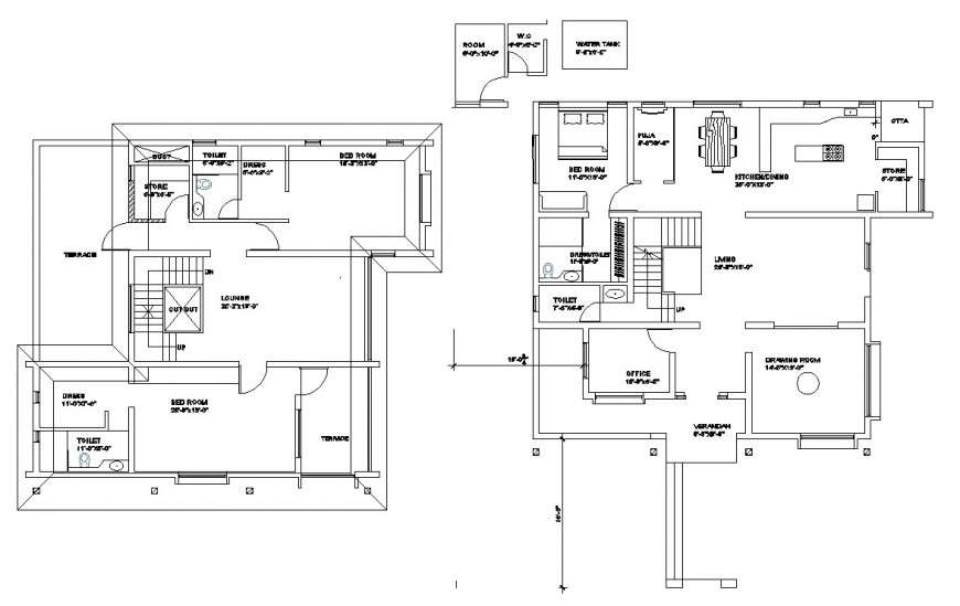 Housing plan in auto cad file - Cadbull