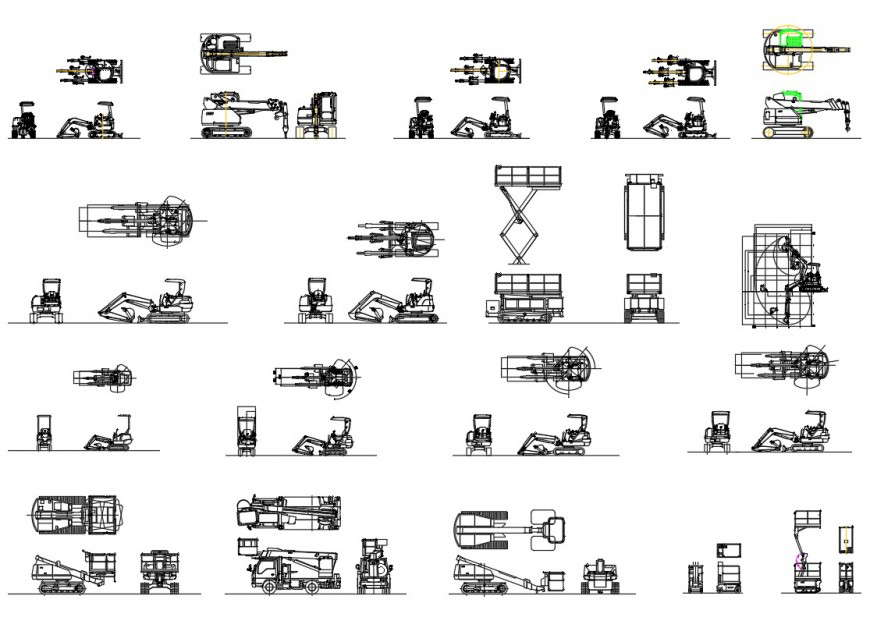 Japanese construction machinery - Cadbull