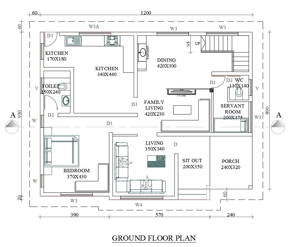 Kerala House Plan Drawing Download Dwg File Cadbull