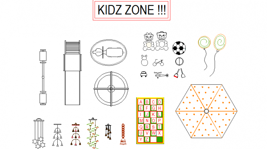 Kids Zone Kids Playing Equipment Blocks Cad Drawing Details Dwg File 12082018051927 