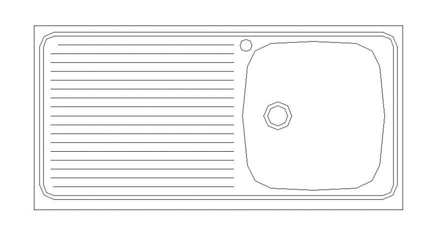 kitchen sink autocad 2d