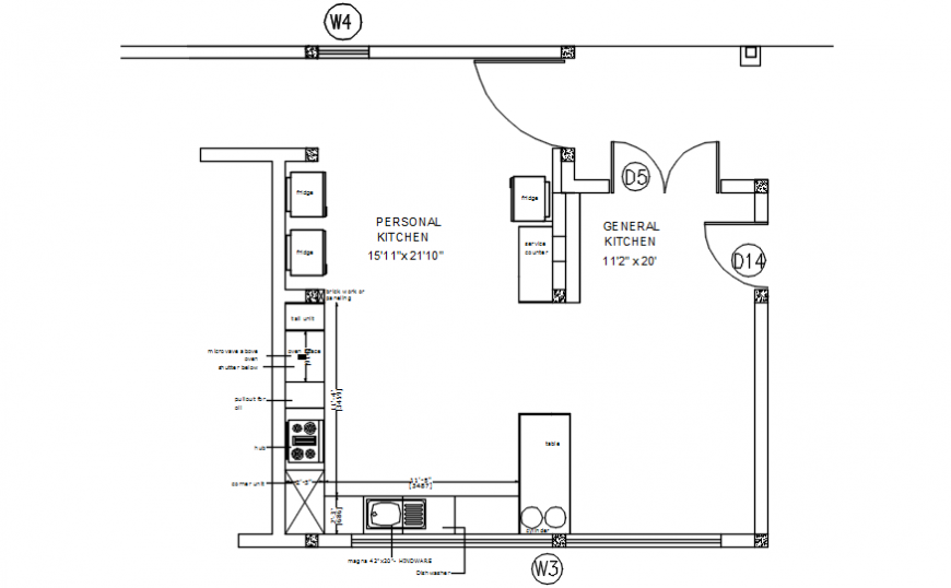 Kitchen cad blocks designing - Cadbull