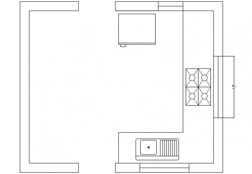 Kitchen Sectional Elevation Detail Top View Model Design 07052019033335 