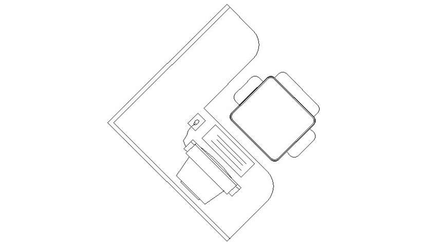 L shaped top desk drawing