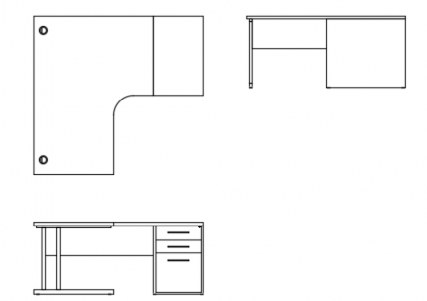 L shaped desk - Cadbull