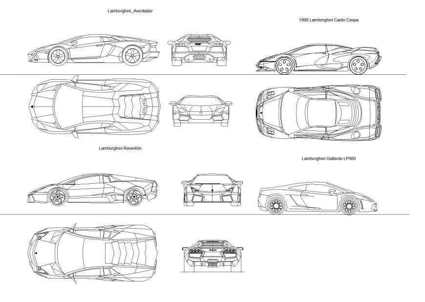 Lamborghini car plan - Cadbull
