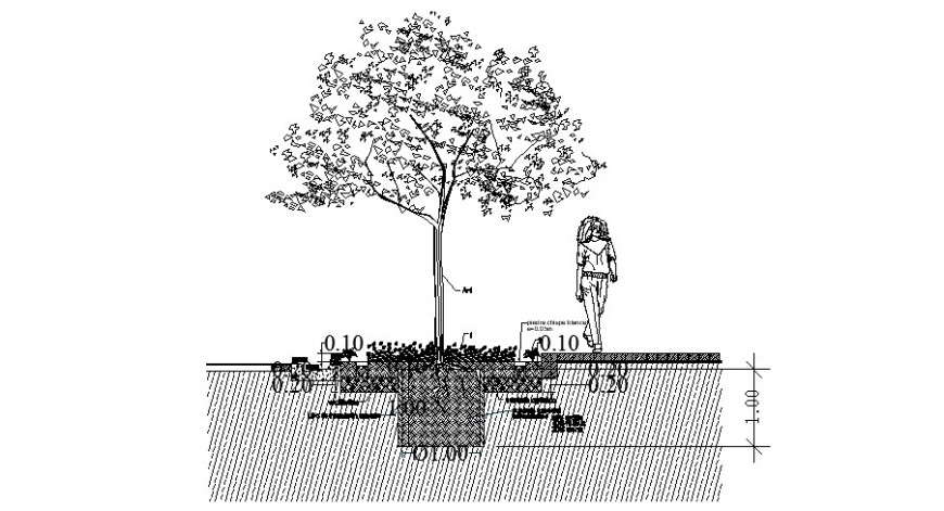 Landscaping Blocks Detail Section Autocad Drawing Cadbull