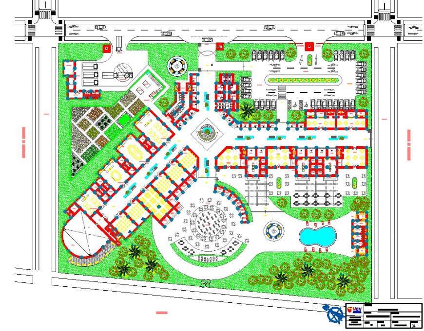 Landscaping top view plan AutoCAD file - Cadbull