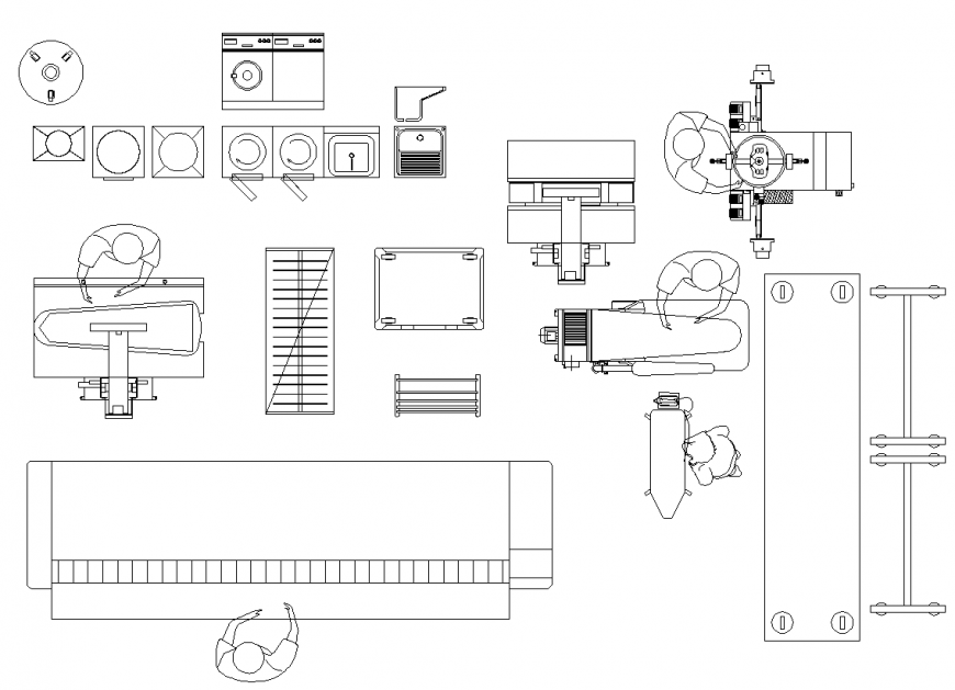 Laundry equipment detail elevation dwg file - Cadbull