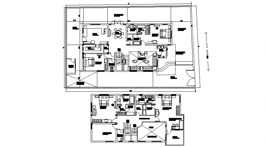 Layout drawings detail 2d view plan of house autocad file - Cadbull