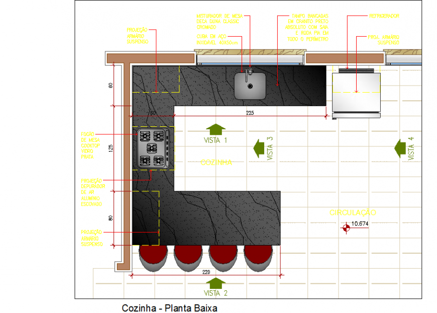 Layout plan of kitchen drawing in dwg AutoCAD file. - Cadbull