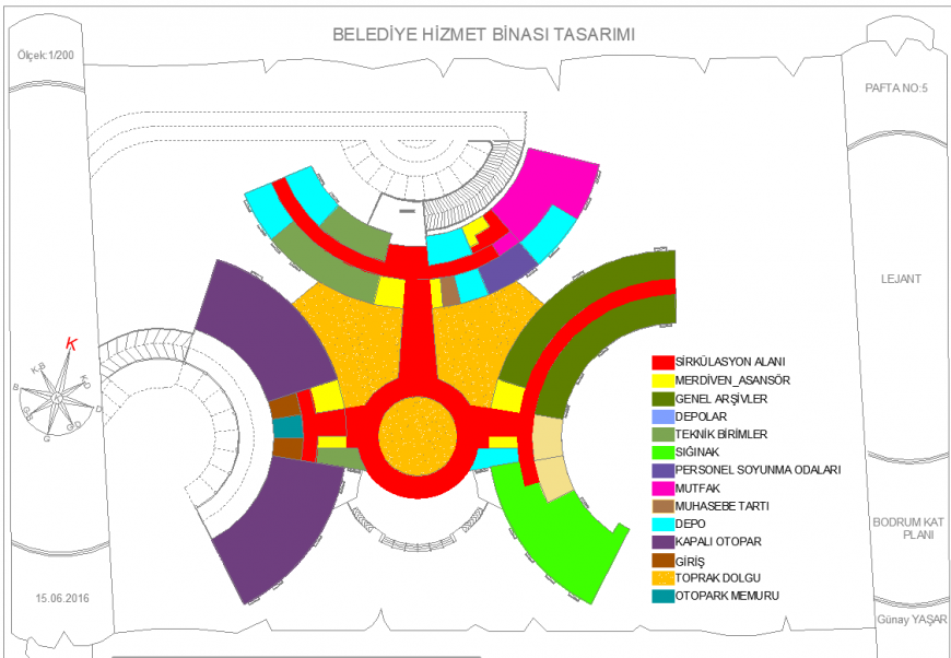 Legend colouring plan layout file - Cadbull