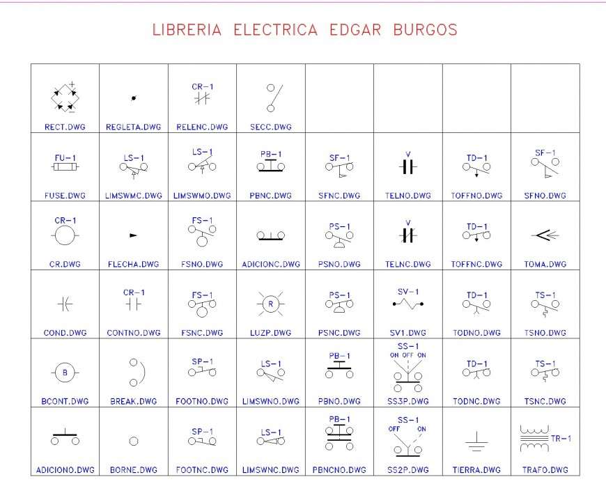 autocad library electrical symbols