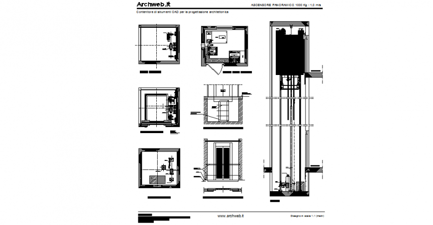 Lift Plan And Elevation Design View With Up Down Position Dwg File Cadbull