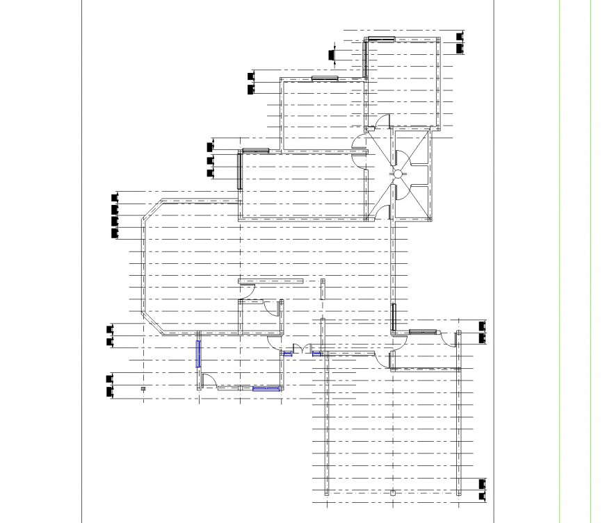 Line house plan Autocad file - Cadbull