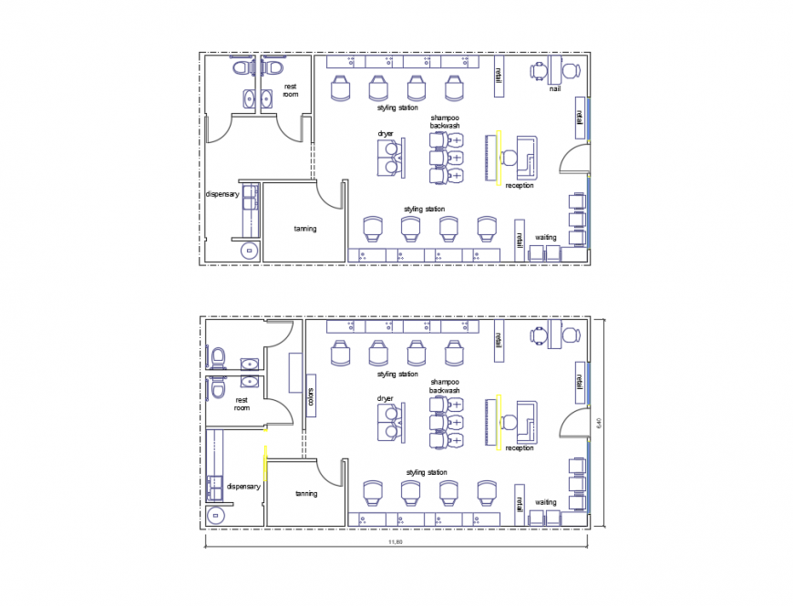 Luxuries city salon store layout plan cad drawing details dwg file ...