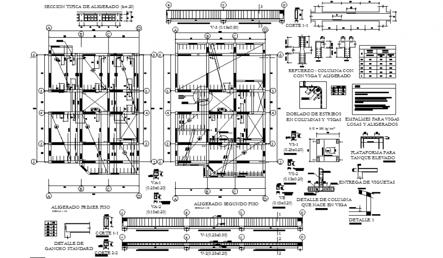 Map lightened beam section dwg file - Cadbull