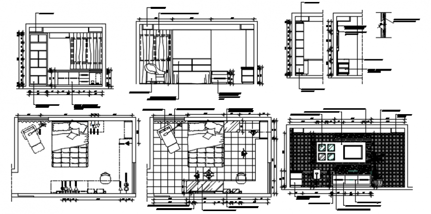 Master Bedroom Plan And Elevation In Auto Cad File Cadbull
