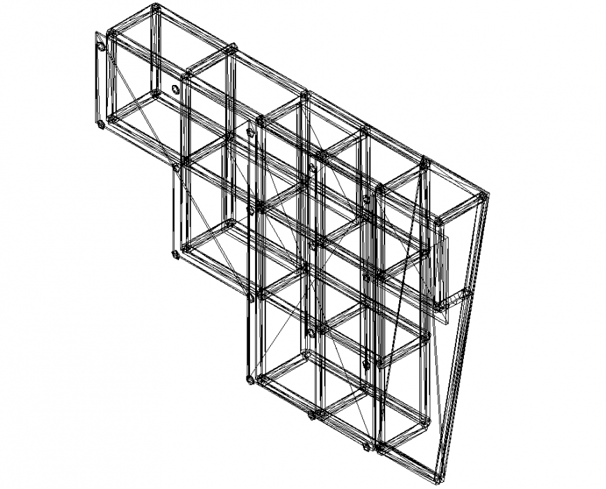 Metallic structure isometric view detail dwg file - Cadbull
