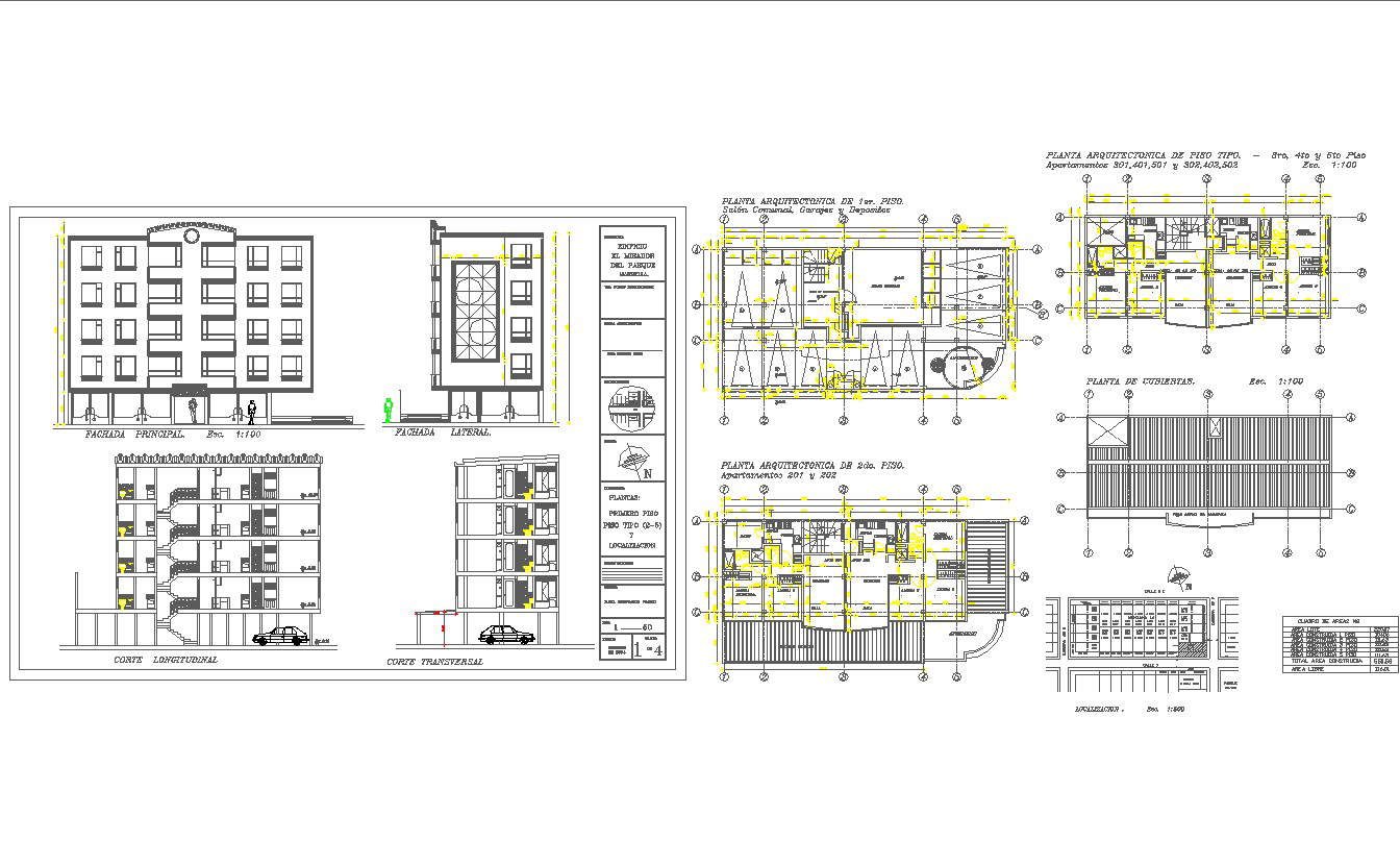 modern multi family house plans in cad dwg files - Cadbull