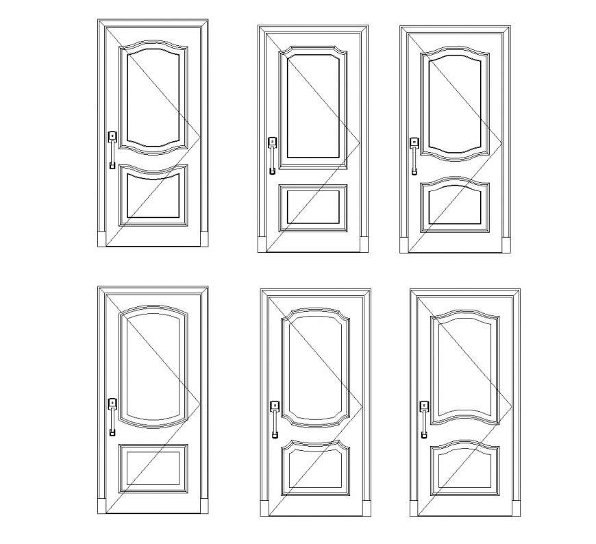 Modern door CAD blocks layout file - Cadbull