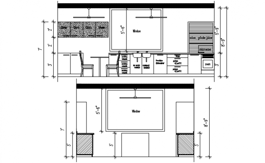 Modern Kitchen 2d Front Elevation Block 08052019042106 