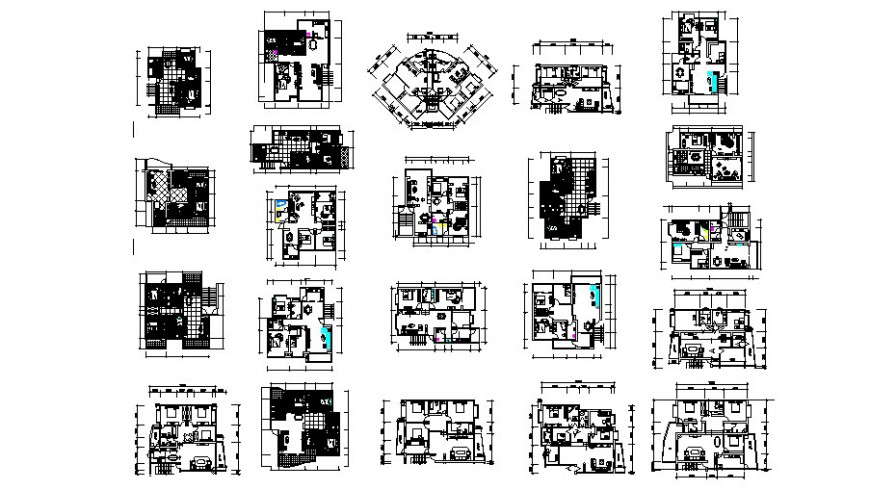 Multi-family residential building floor plan and auto-cad ...