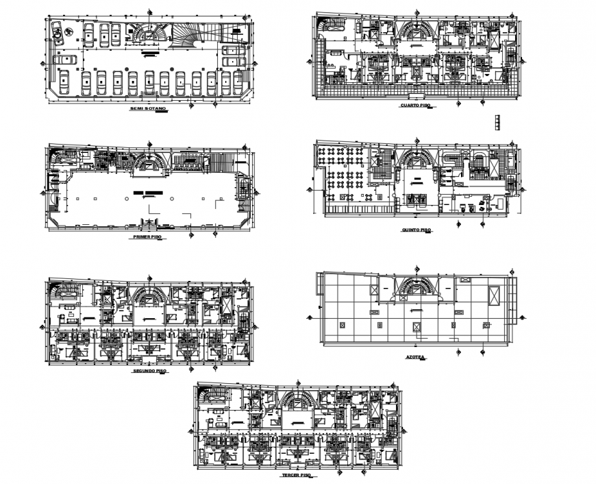 Multilevel commercial and shopping center floor plan