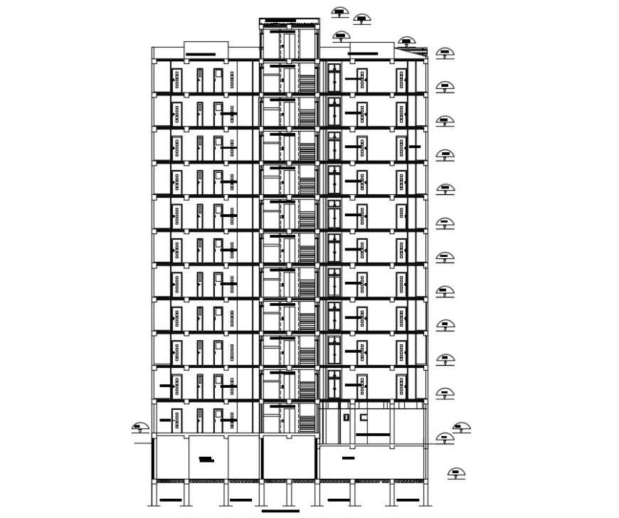 Multifamily apartment elevation design cad file - Cadbull