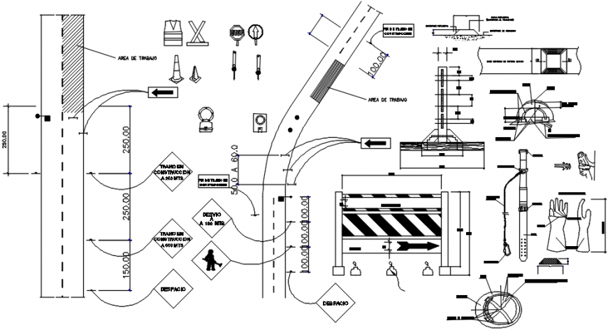 Multiple Bridge Signs And Symbols Drawing Details Dwg File 26062019052212 
