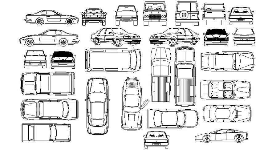Cad Elevation Drawings Details Of Vehicle Car Blocks Dwg File Cadbull ...