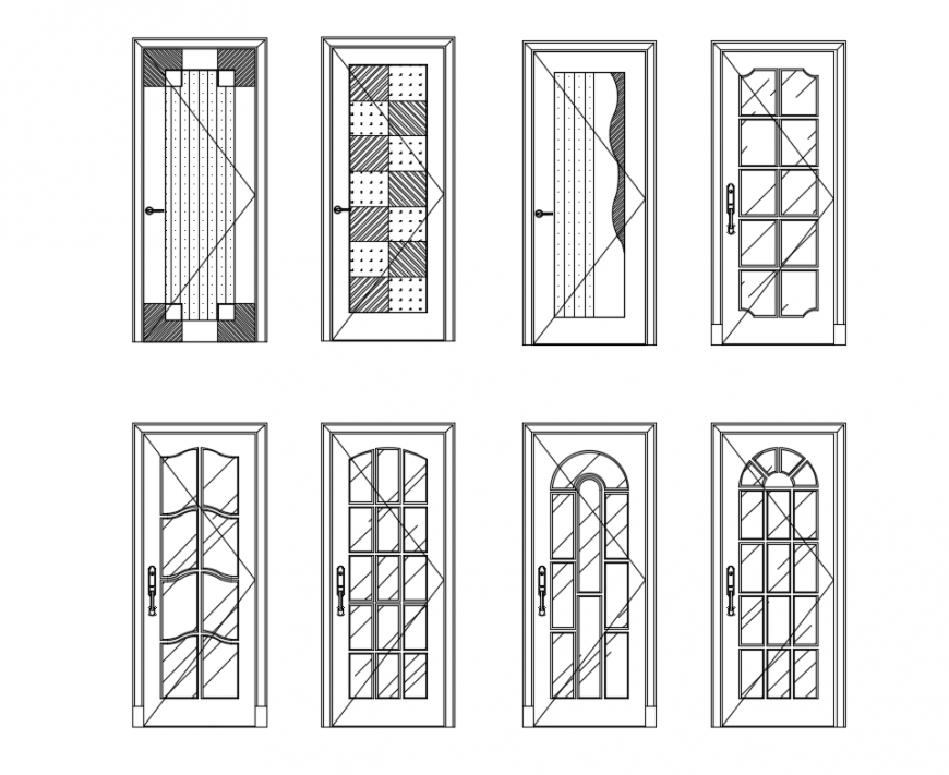 Multiple classical door elevations auto cad blocks details dwg file ...
