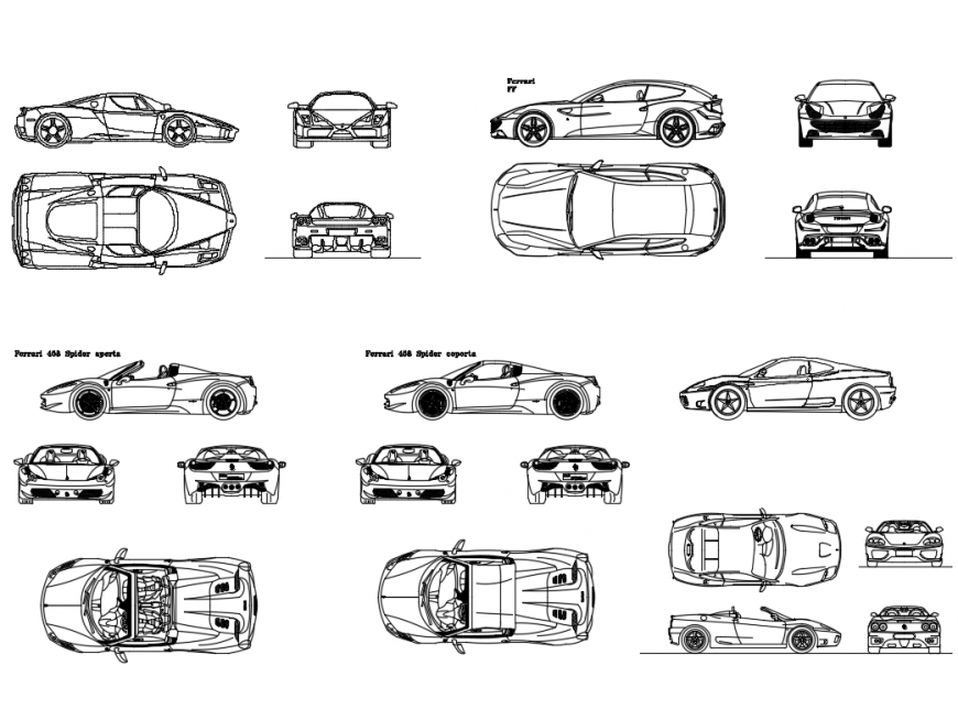 Luxuries Ferrari Cars Elevation Cad Blocks Details Dwg File Cadbull