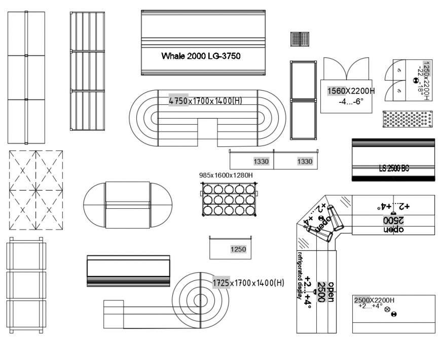 Multiple furniture blocks for store and super market dwg file - Cadbull