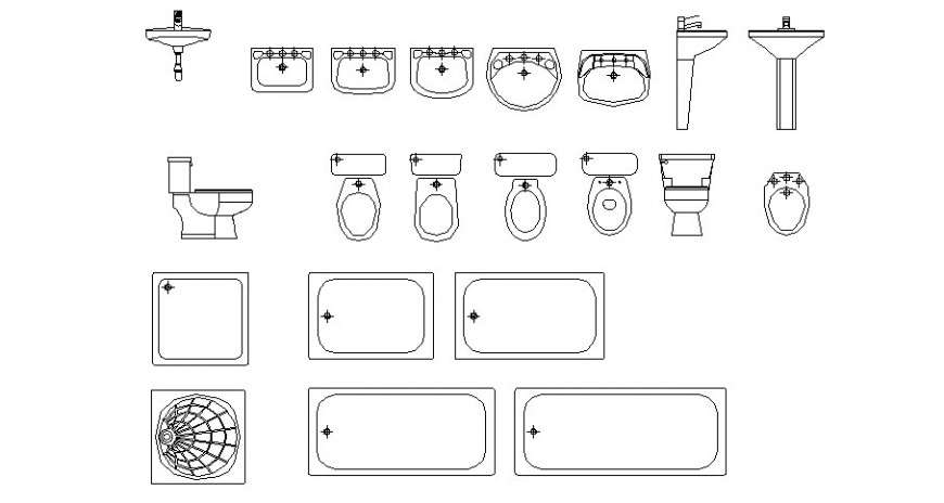 cad drawing of bathroom sink