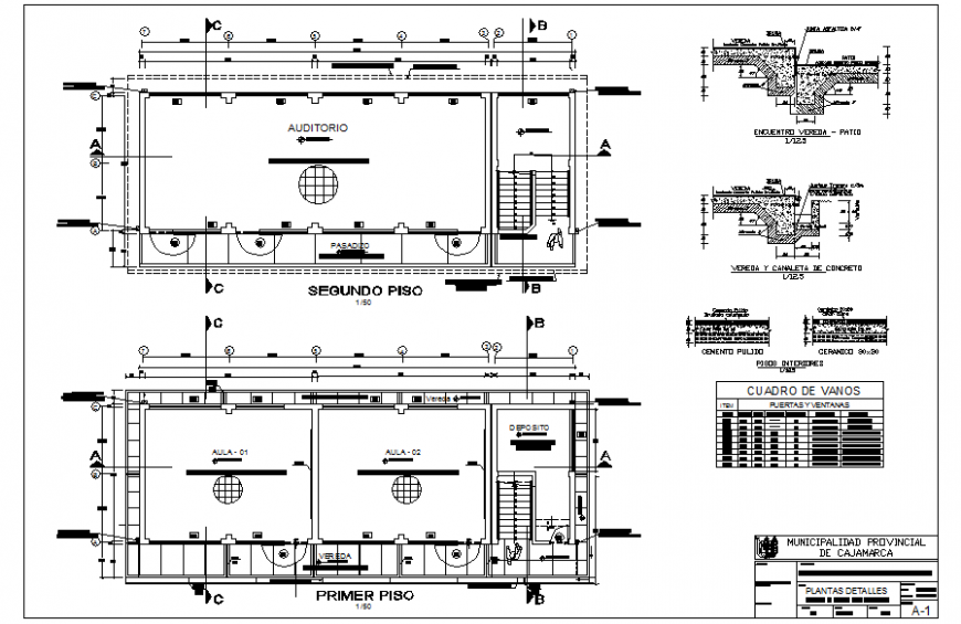  Municipal  building  detail elevation and plan  dwg file 