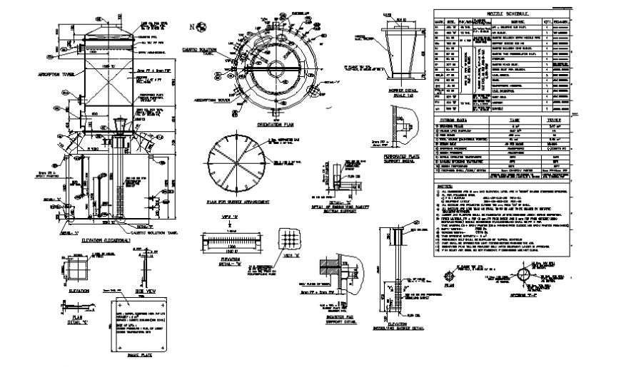 Needle tank section planning layout file - Cadbull