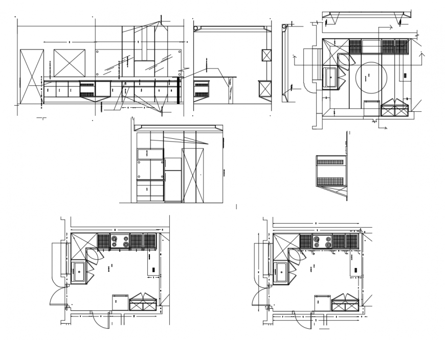 Normal House Kitchen All Sided Section And Plan With Furniture Cad Drawing Details Dwg File Cadbull Normal house plan with potential further 3d drawing. cadbull
