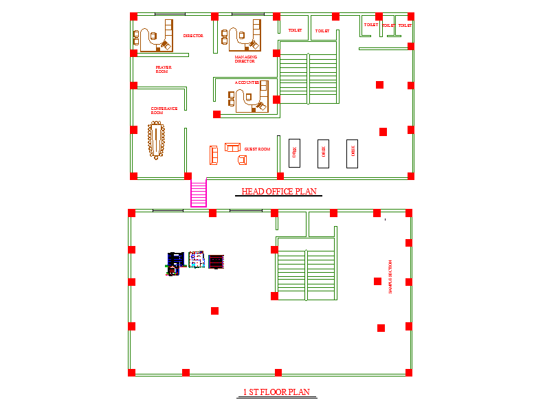 office building dwg autocad drawing - Cadbull