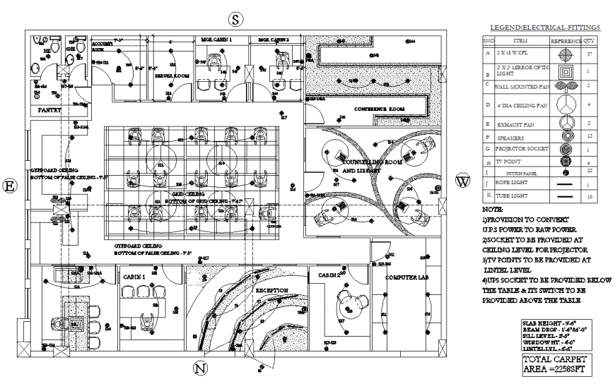 Office ceiling design detail dwg file - Cadbull