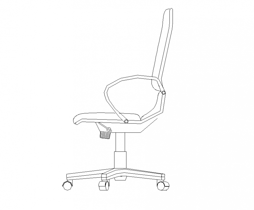 Office furniture Chair detail elevation 2d view CAD blocks dwg file -  Cadbull