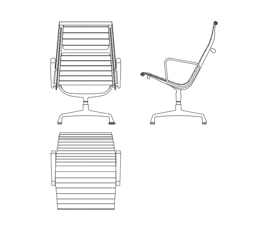 Office Revolving Chair Cad Block Design Dwg File Cadbull