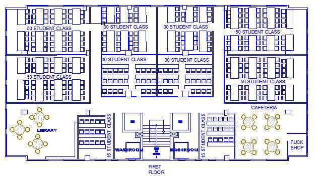 School Project Layout Plan Dwg File Cadbull