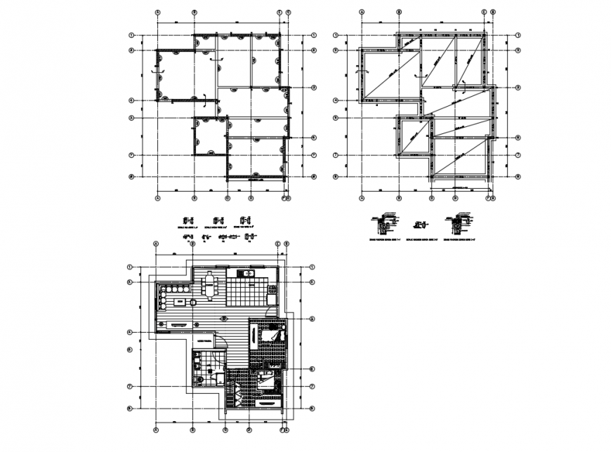 One family house layout plan details with framing plan dwg file - Cadbull