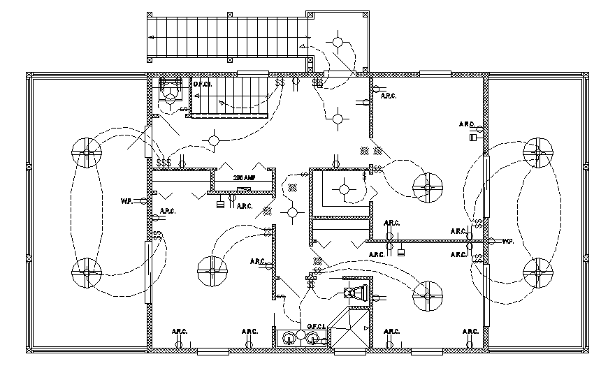 One Family House Second Floor Electrical Layout Plan Details Dwg File Cadbull