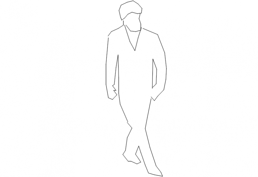 Outline Figure Drawing Details Of Man Block Dwg File Cadbull