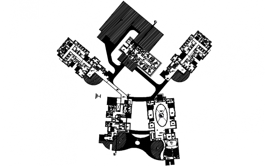Overview layout plan of hospital dwg file - Cadbull
