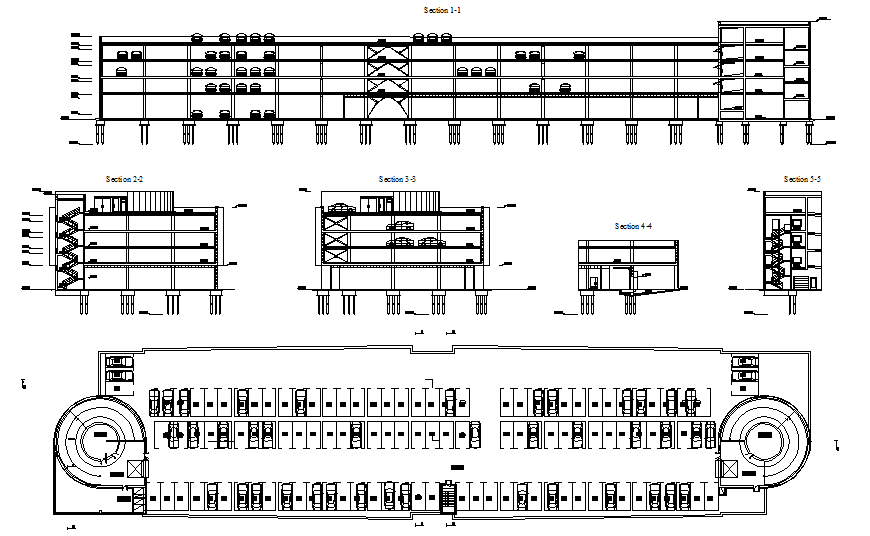 Рампа паркинга чертеж. Разрез подземного паркинга dwg. Подземная парковка чертеж разрез. План наземного многоуровневого паркинга.